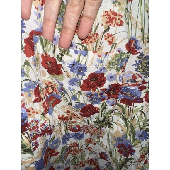 Tilley Endurables Liberty London Cream Floral Button Up Long Sleeve Shirt XS - Picture 5 of 6
